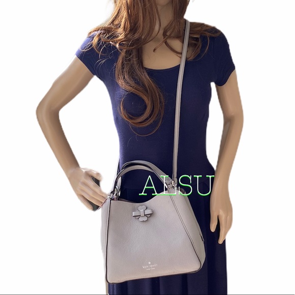 Kate♠️Spade Sm Triple Compartment Le Satchel Grey - Picture 3 of 13